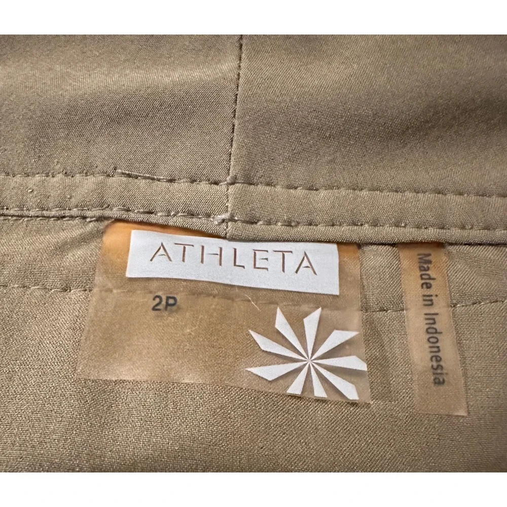 Athleta All Terrain Hiking Skirt Taupe Olive Green Petite‎ 2P Zip Pocket 841277